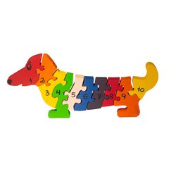 Quebra-cabeça Cachorro com números