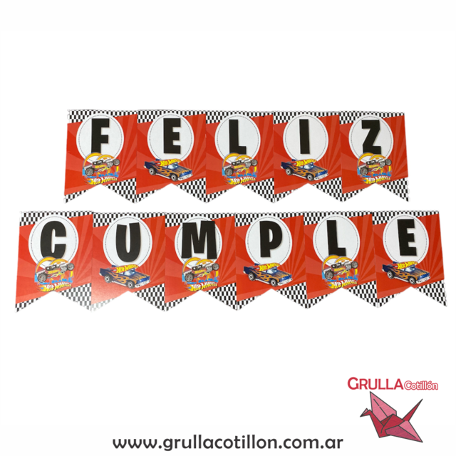 BANDERIN FELIZ CUMPLEAÑOS FUTBOL - GRULLA COTILLÓN