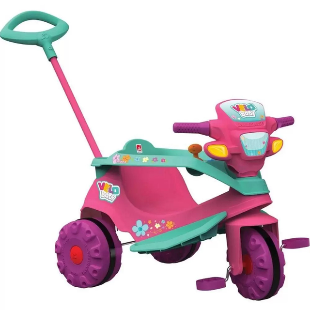 Triciclo Velobaby Passeio & Pedal Rosa 357 Motoca Totoca Velotrol Infantil  Tico Tico Haste Direcionável Removível Criança Presente Bandeirante na  Americanas Empresas