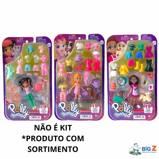 Polly Pocket Conjunto de Brinquedo Mundo de surpresa Bolo de Aniversário