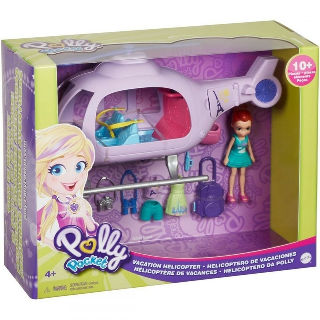 Boneca Polly Pocket Helicóptero de Aventura - com Acessórios Mattel