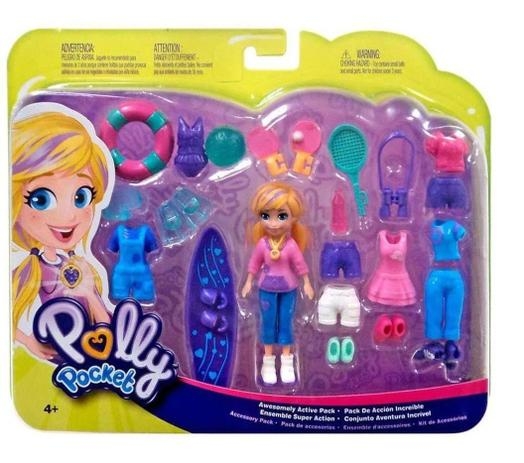 Boneca - Polly Pocket - Atividades Esportivas - Conjunto Futebol com a Polly  - 8 cm - Mattel