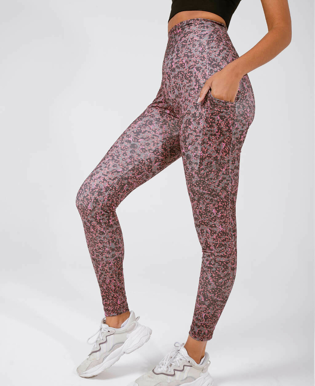 Calza Bolsillo Animal Print Deportiva Mujer Tiro Alto Lycra Suplex