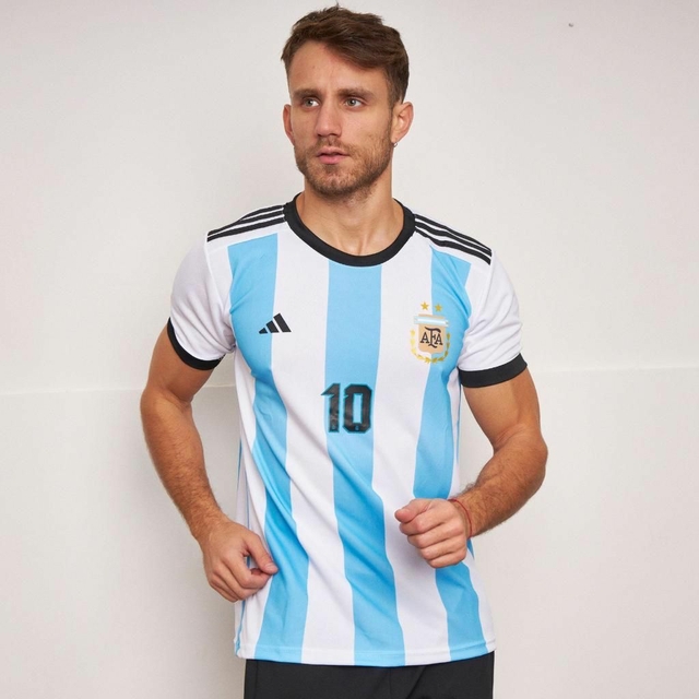 Camiseta Titular Messi Selección Argentina Camiseta Remera Titular Official  Soccer Team Shirt Argentina - FIFA World Cup Qatar 2022 Edition