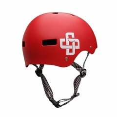 Capacete Niggli Iron Pro Vermelho Fosco - Fita Quadriculada - da Batata Skate Shop