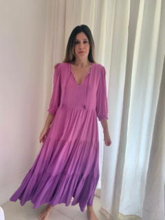 Vestido Nany Degradê Violeta - Atelier de Vestidos | Estilista Tati Magalhães | Made in Rio