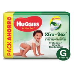 Huggies Xtra-flex talle G x 60 unidades - comprar online