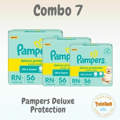 COMBO 7 Pampers Deluxe Protection Talle Recien Nacido+ x 56 (3 a 6 kg) - comprar online