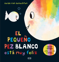 El pequeño pez blanco está feliz