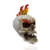 Caveira Decorativa Crânio Motoqueiro Moicano Fogo | Decoração Skull