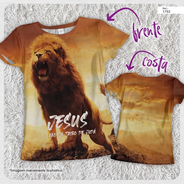 T-SHIRT LEAO YESHUA - BRANCO, Atacado Tshirt