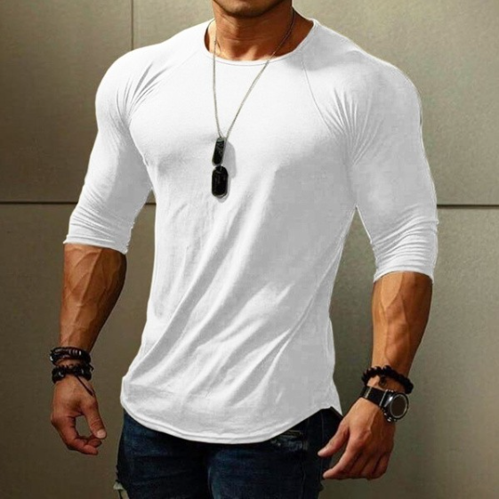 Camisa Long Fit Manga 3 4 Masculina
