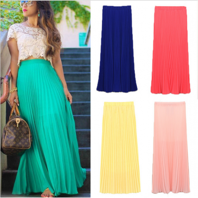 Saia de hot sale chiffon longa