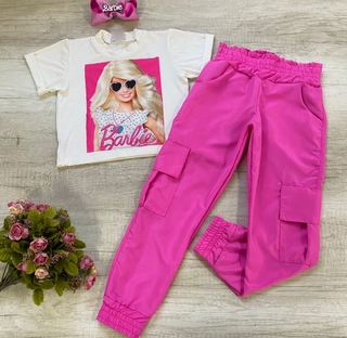 Conjunto BARBIE 7 ( cropped, calça cargo)