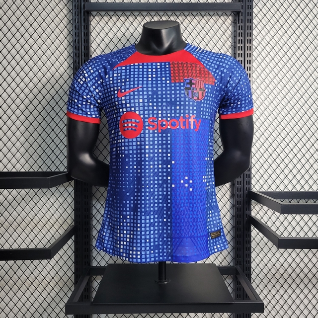 Camisa Treino Barcelona 2023/2024 Azul Jogador Nike Masculina