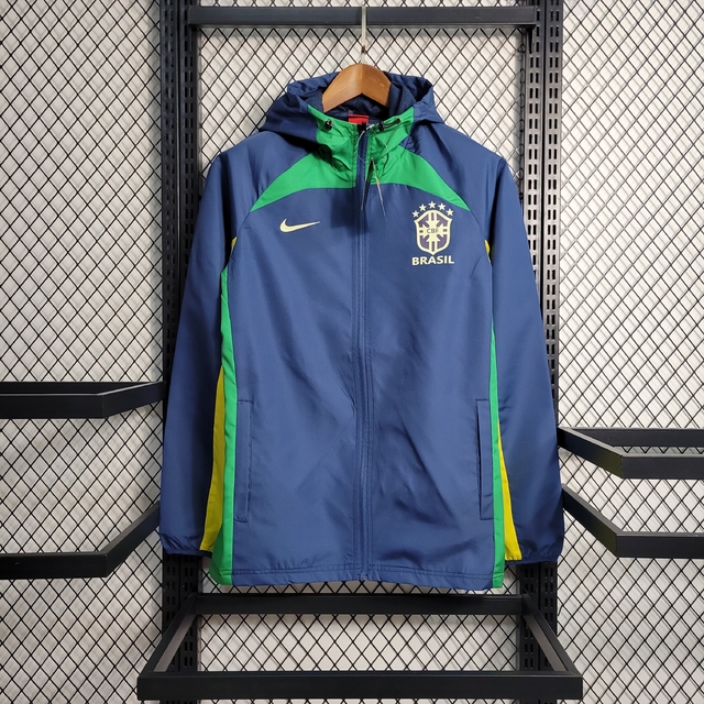 Jaqueta Corta Vento Brasil 2022/2023 Azul Verde e Amarelo Nike