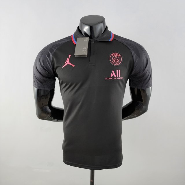 Camisa Polo Paris Saint Germain 2022/2023 Preto e Rosa Jordan
