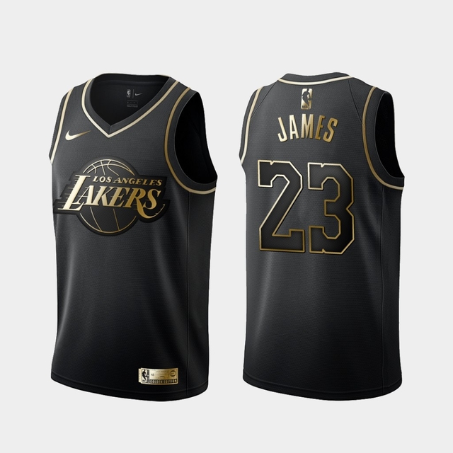 Regata NBA Nike Swingman - Los Angeles Lakers Golden Edition Black - James  #23
