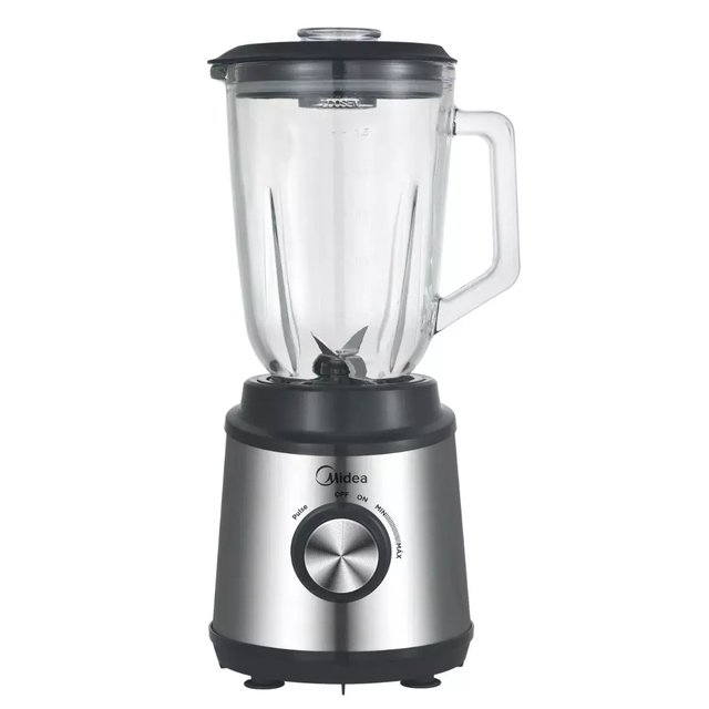 Licuadora Midea Inox Con Jarra De Vidrio 1 5 L. 800w