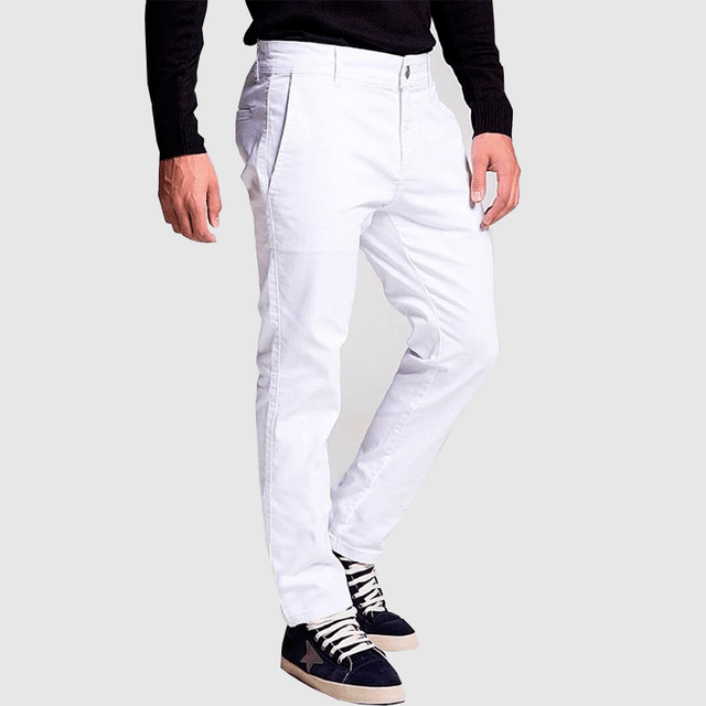 Cal a Masculina Branca com Bolso Faca