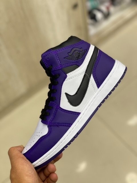 Jordan 1 Cano Alto Roxo Preto - Marcatti Outlet