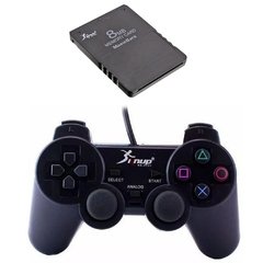 Kit Gamer PS2 Controle com Fio + Memory Card 8 MB + Cabo AV - comprar online