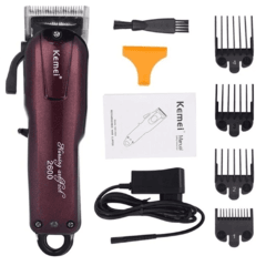 Máquina Cortar Cabelo Profissional Sem Fio Kemei Km-2600