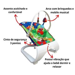 Balanço Cadeira cadeirinha Descanso Bebe Com Som E Vibração