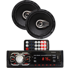Auto Radio Automotivo Bluetooth Sd Mp3 + Par 6'' Prime
