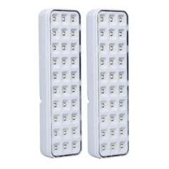 2 Luzes De Emergência Luminária Led Duração 6 Horas Luatek