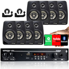 Kit Som Ambiente 1002 Bt Control + 8 Caixas Parede Preta 55w