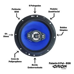 Par de Falantes Orion 6 Polegadas 110w Rms Carro Som - comprar online