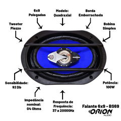 Kit 2 Pares De Falantes 6x9 Pol 400w Rms Auto Orion - loja online