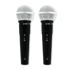 Kit 2 Microfone De Mão Com Fio Leson Ls50 + Cabo P10 Xlr