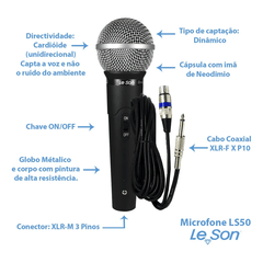 Microfone De Mão Com Fio Leson Ls50 - comprar online