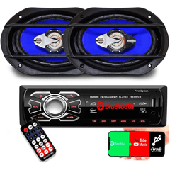 Kit Som Auto Radio Mp3 Bluetooth Aux + Falante 6x9 Pol Orion