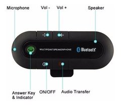 Viva Voz Bluetooth Carro Celular Atende Carregador Veicular - Orion eShop | Informatica, Automotivo, Microfones