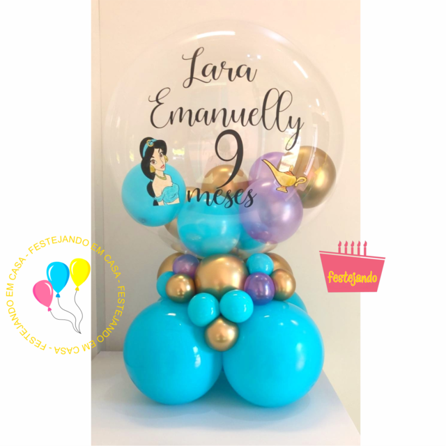 Balão com base personalizado Princesa Jasmine