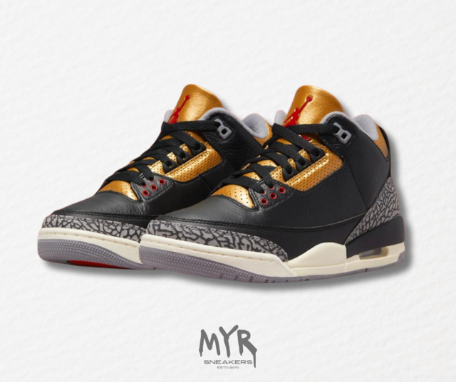 Air Jordan Retro 3 Black Gold MYR SNEAKERS