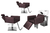 Kit Salão de Beleza 2 Cadeiras Reclináveis Quadrada + 1 Lavatório C/Apoio Base Inox Evidence Liso