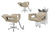 Kit Salão de Beleza 2 Cadeiras Reclináveis Estrela + 1 Lavatório Moderna Inox