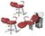 Kit Salão de Beleza 2 Cadeiras Reclináveis + 1 Lavatório Porcelana Topázio C/Apoio Base Estrela - loja online