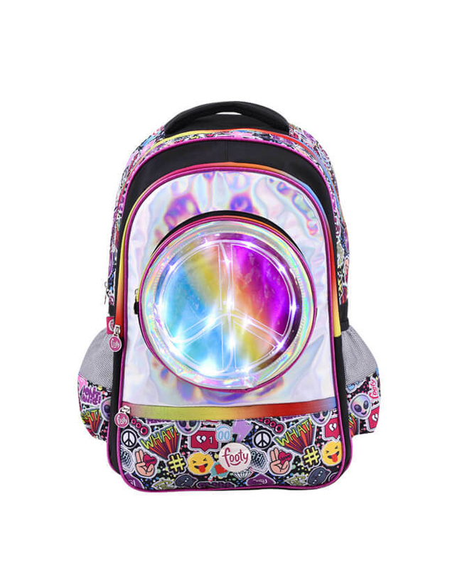 Mochila Footy Espalda Con Luces Led F623 Paz ELECCION