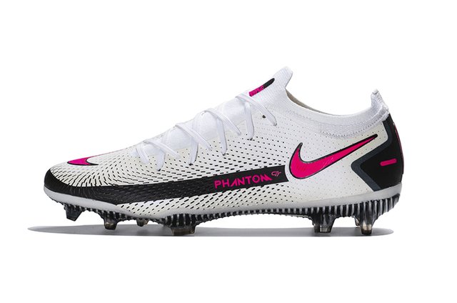 Chuteira Nike Phantom GT Cano baixo - campo - branco/rosa