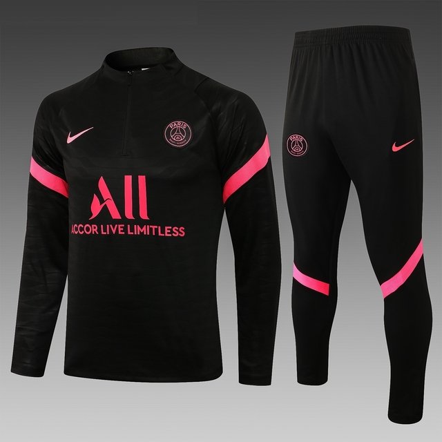 Conjunto PSG Preto/Rosa - Treino - 2021/22