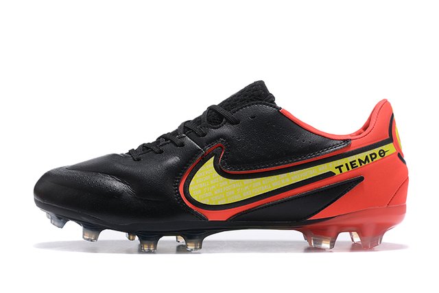 Chuteira Campo Nike Tiempo Legend 9 Elite Preto e Laranja