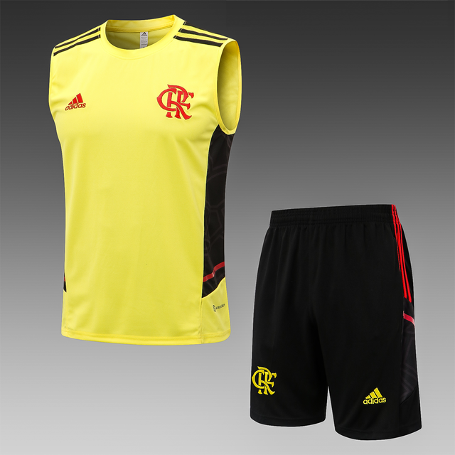 Conjunto Curto de Treino Flamengo Regata Amarela 2022/23