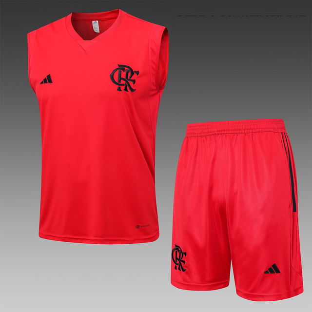 Conjunto do Flamengo Onda Modelo 2023-24 Uniforme de Futebol