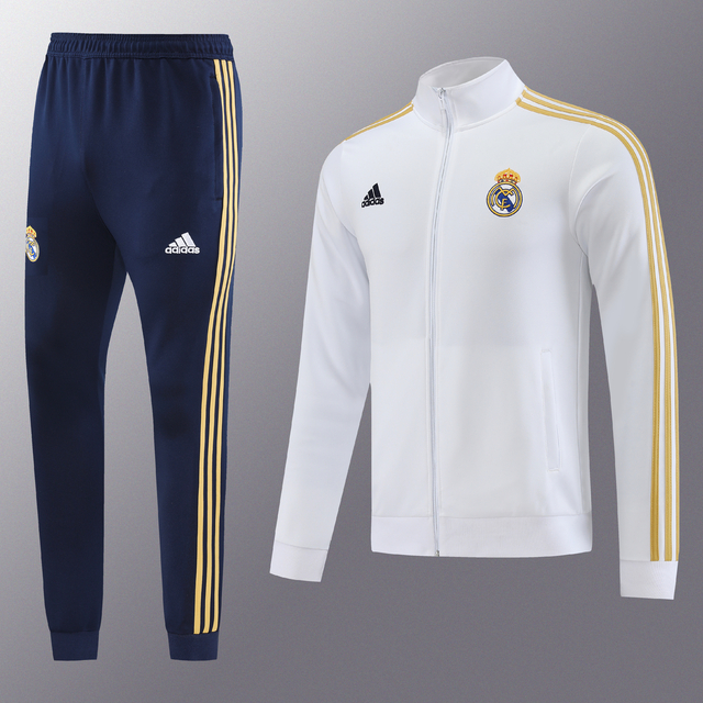 Conjunto de Agasalho Real Madrid Branco 2023 24