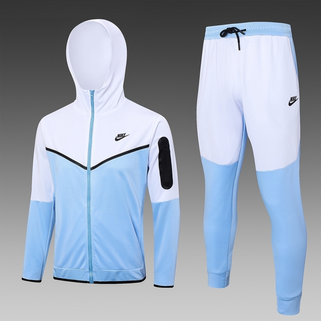 Conjunto de Moletom Nike Sportswear Tech Fleece Azul Celeste e Branco